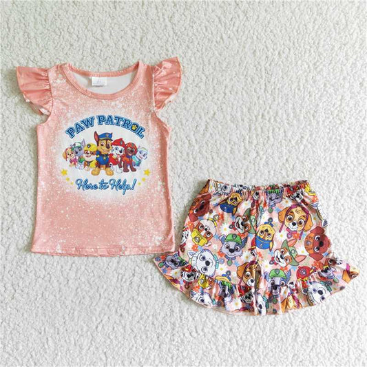 Cute Clothes GSSO0085 Girls  Flying Sleeve Shorts Set
