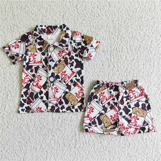 BSSO0080 Summer wears clothing kids boy t-shirt short sleeve short pants baby cartoon print