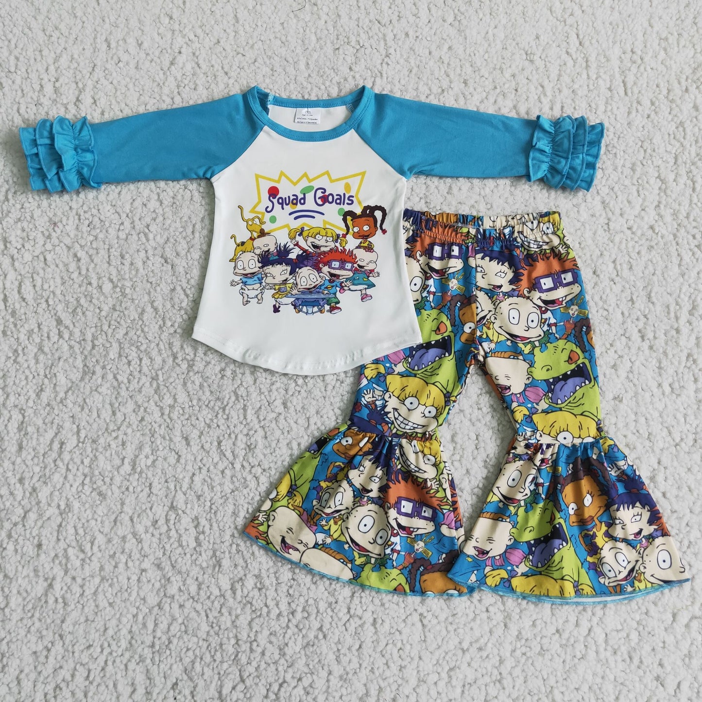 blue raglan shirt top goals girl set