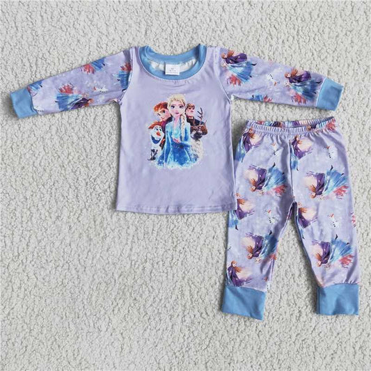 RTS NO MOQ ETA 5/7days Arrived 6 A9-1 girls fall long sleeve top long pants pajamas children clothing set