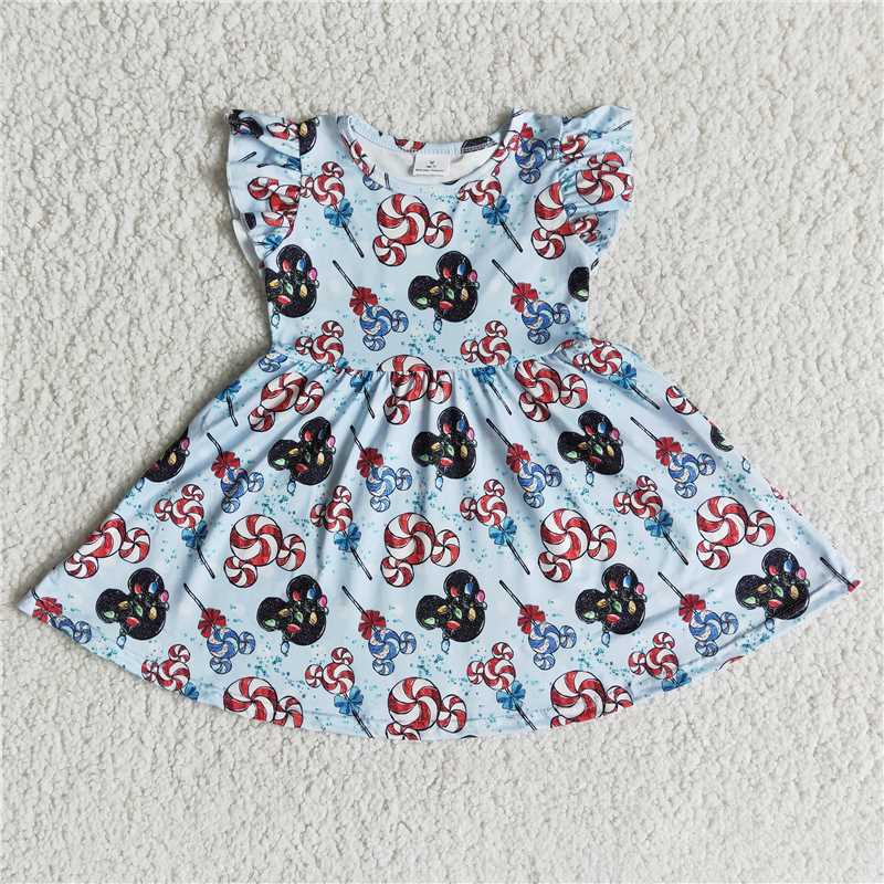 Color Bulb Flying Sleeve Skirt
