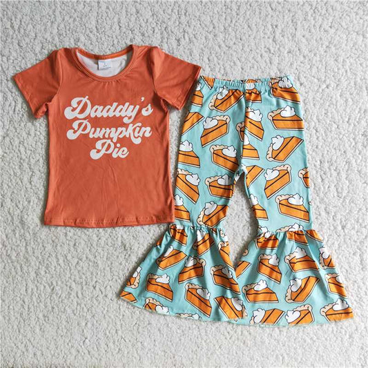 E4-28 girl clothes  short sleeves long pants cartoon print baby clothing girl's outfit milk silk