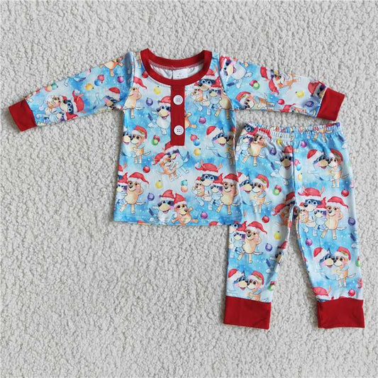 6 B11-24 boy's long sleeve trousers Christmas pajamas Set