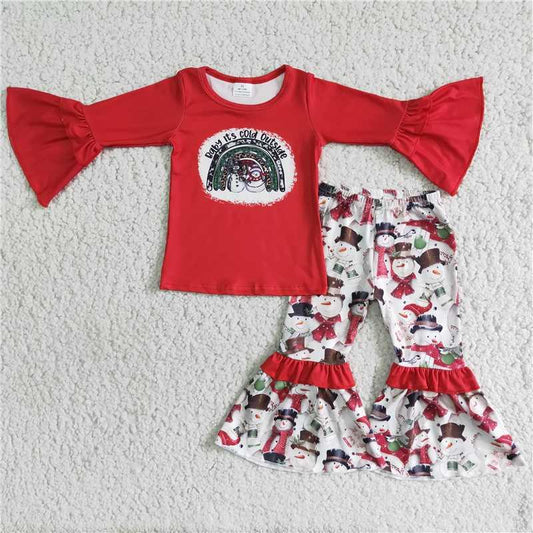 red bell top with pants outfits
