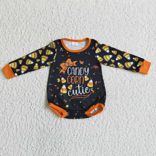 LR0103 baby Halloween clothing candy print long sleeve bodysuit milk silk baby romper