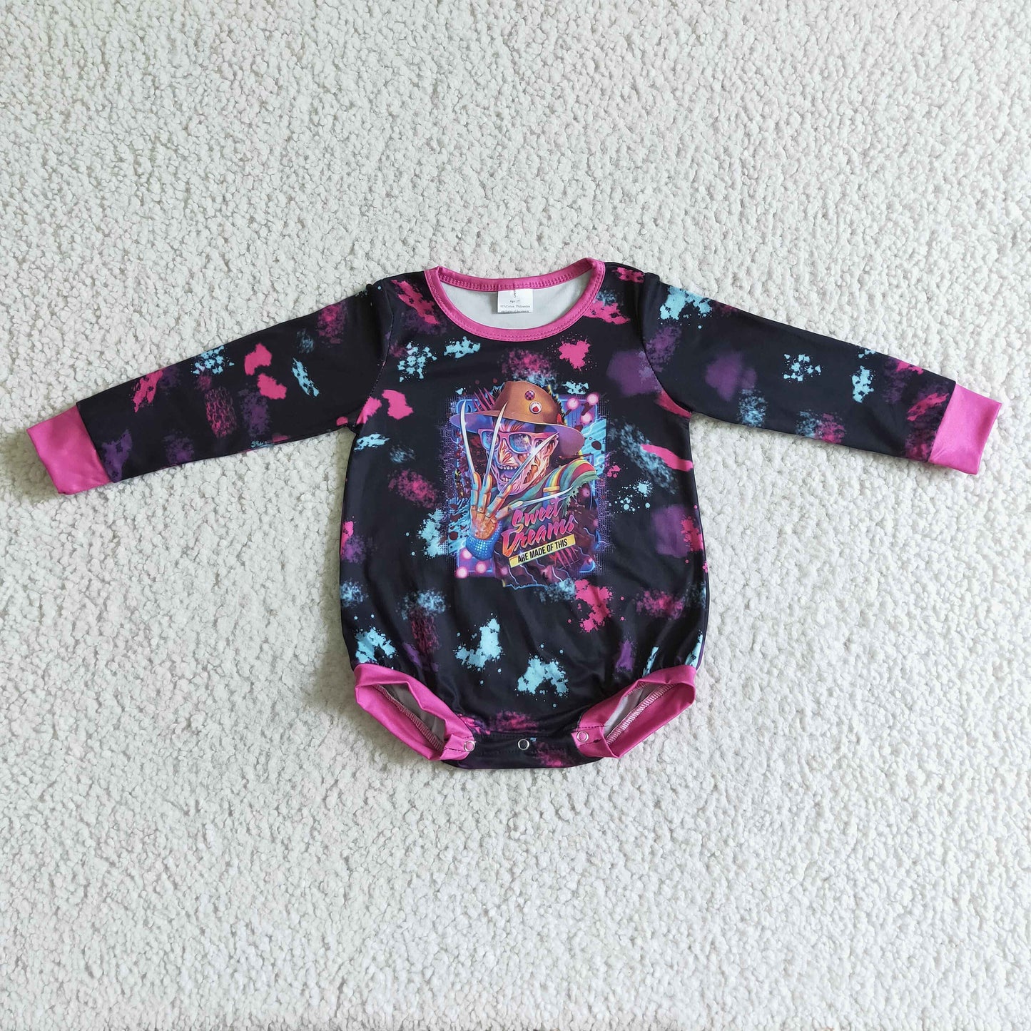 LR0093 kids print clothes long sleeve romper halloween romper