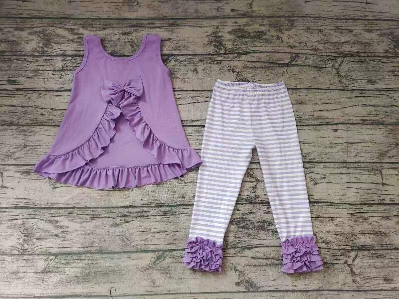 Girls purple sleeveless top with long pants