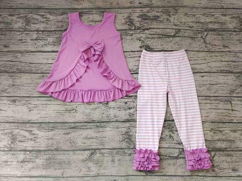 Girls purple sleeveless top with long pants