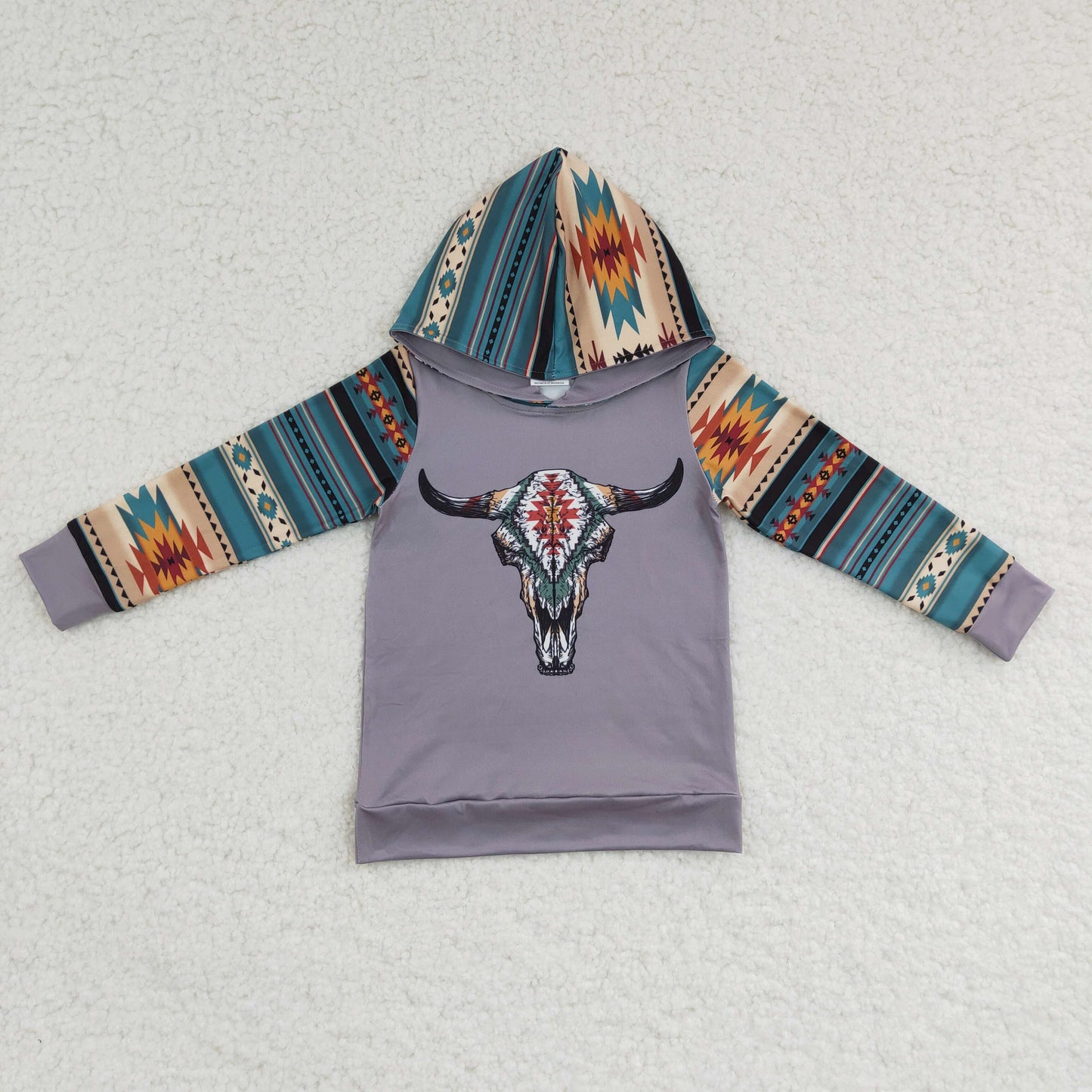 BT0130 boys long sleeve cow print with a hat t-shirt
