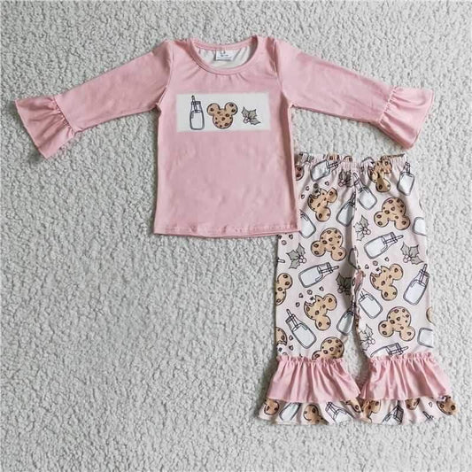 RTS NO MOQ（In Stock)  GLP0306 christmas girls pink sets