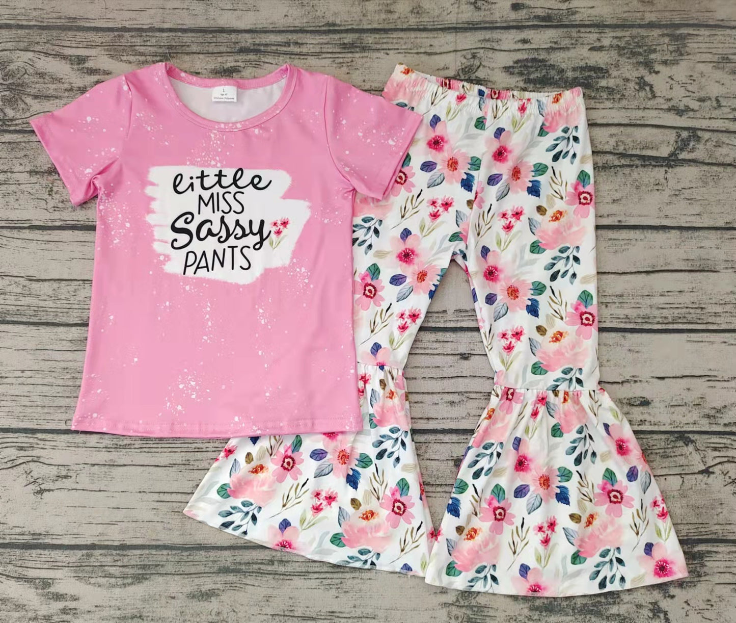 flowers top with bell pants outfits