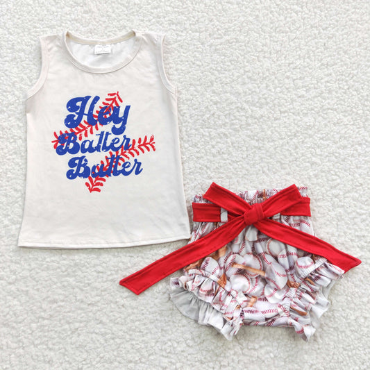 RTS NO MOQ GBO0123 hey batter baseball sleeveless brief set