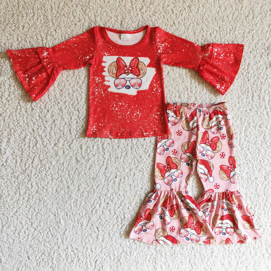 RTS NO MOQ GLP0096 girls outfit long sleeve and long print pants print