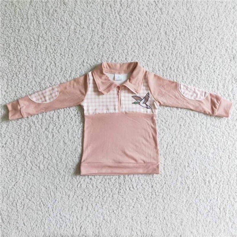RTS NO MOQ（In Stock ) BT0034 girls long t-shirt  with zipper