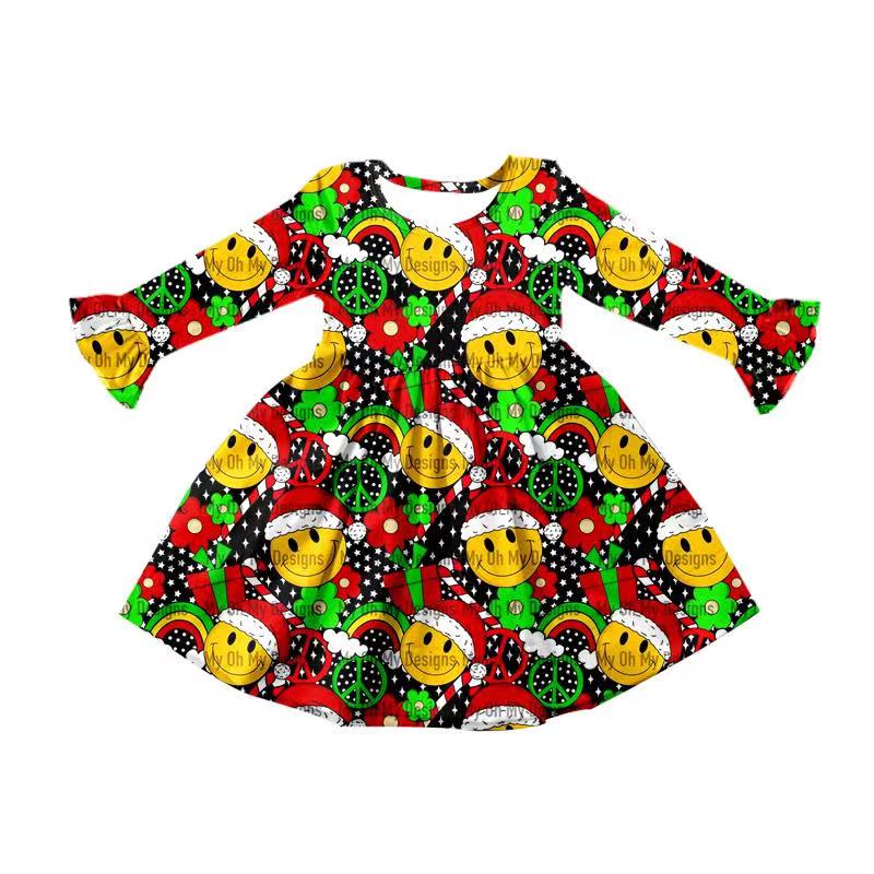 pre -order sample long sleeve dress smile print moq 5