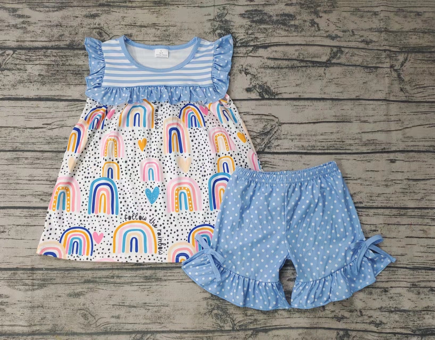 rainbow blue outfits