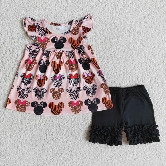 summer girls top with black shorts outfits