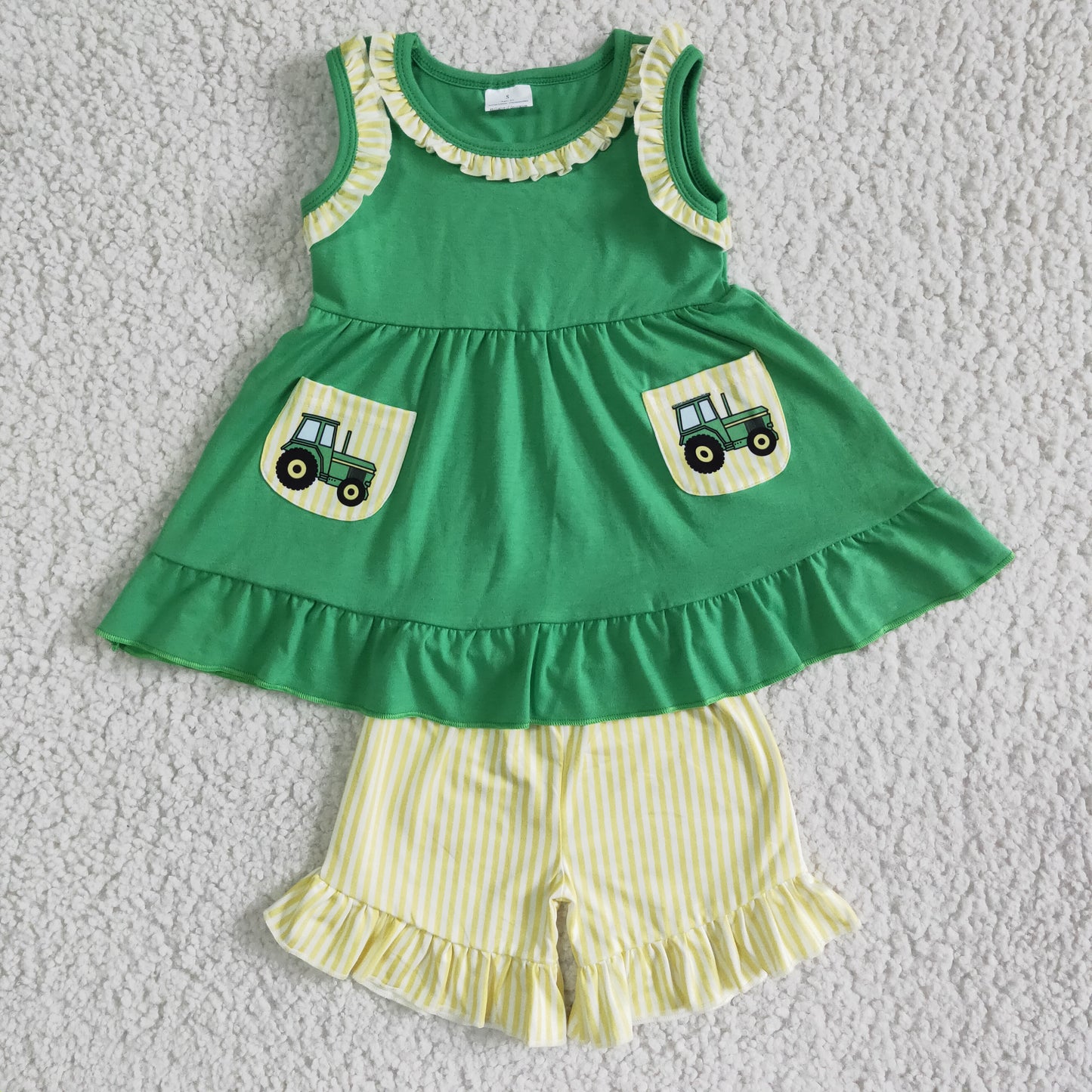 green tractor summer outfits