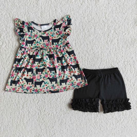 Farm black Short Sleeve Shorts