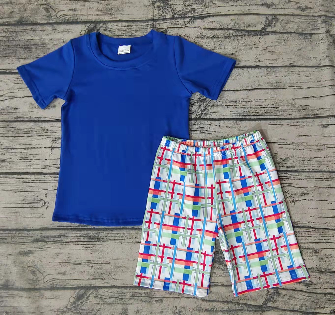 boys embriobery blue outfits