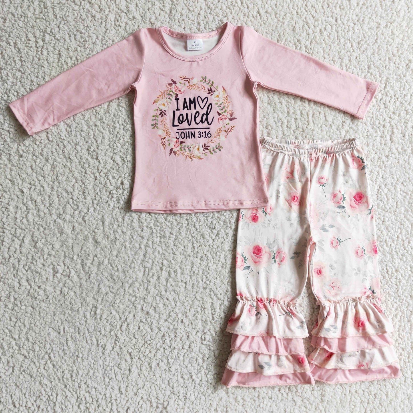 RTS NO MOQ ETA 5/7days Arrived GLP0336 Kids Clothing Girls Long Sleeve Top And Long Pants Flower Print
