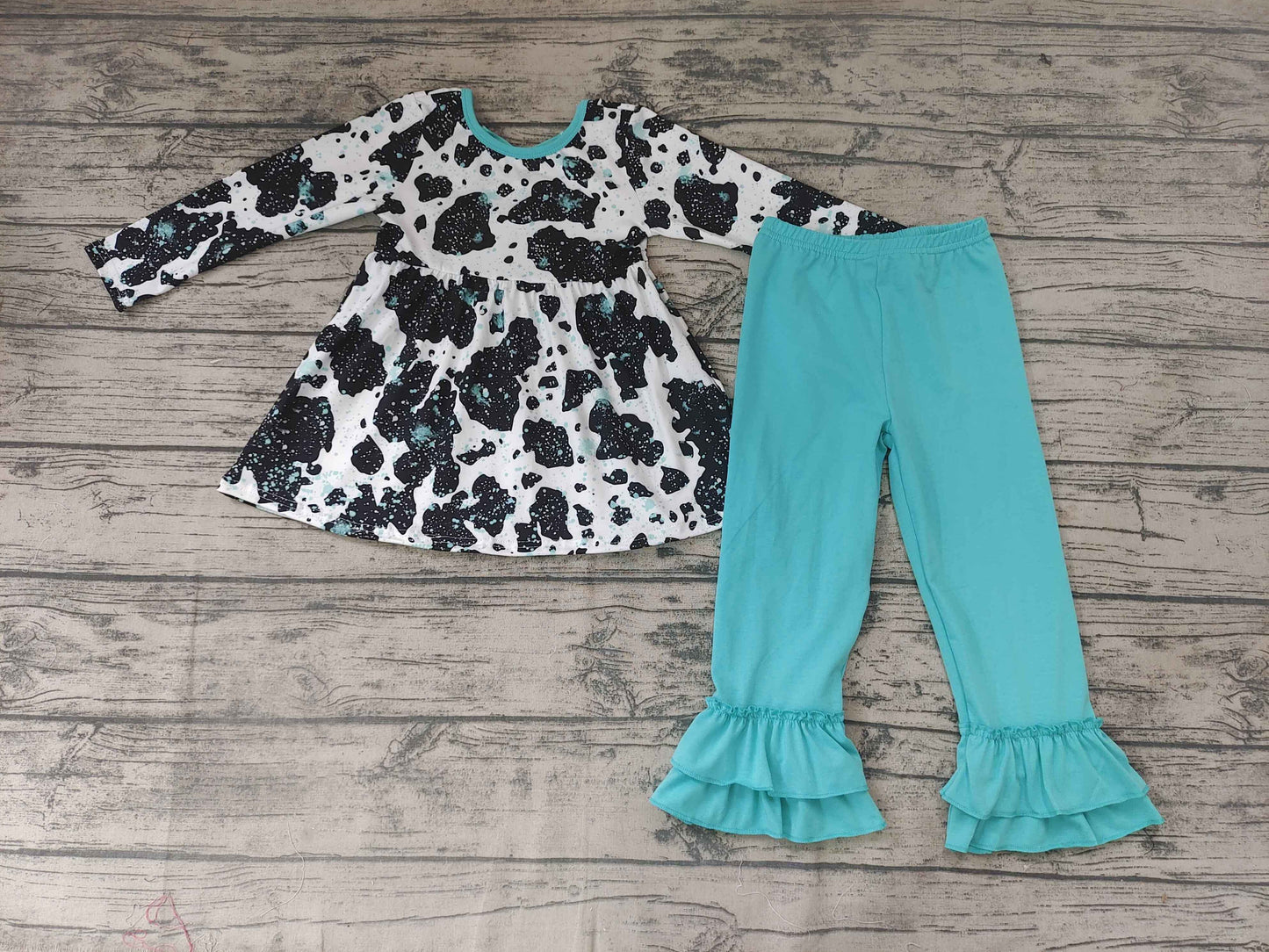 girls outfit long sleeve and long pants print