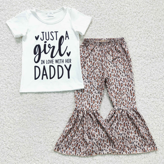 rts no moq GSPO0266 Girls Outfit Letter Print Trousers Boutique Set Milk Silk