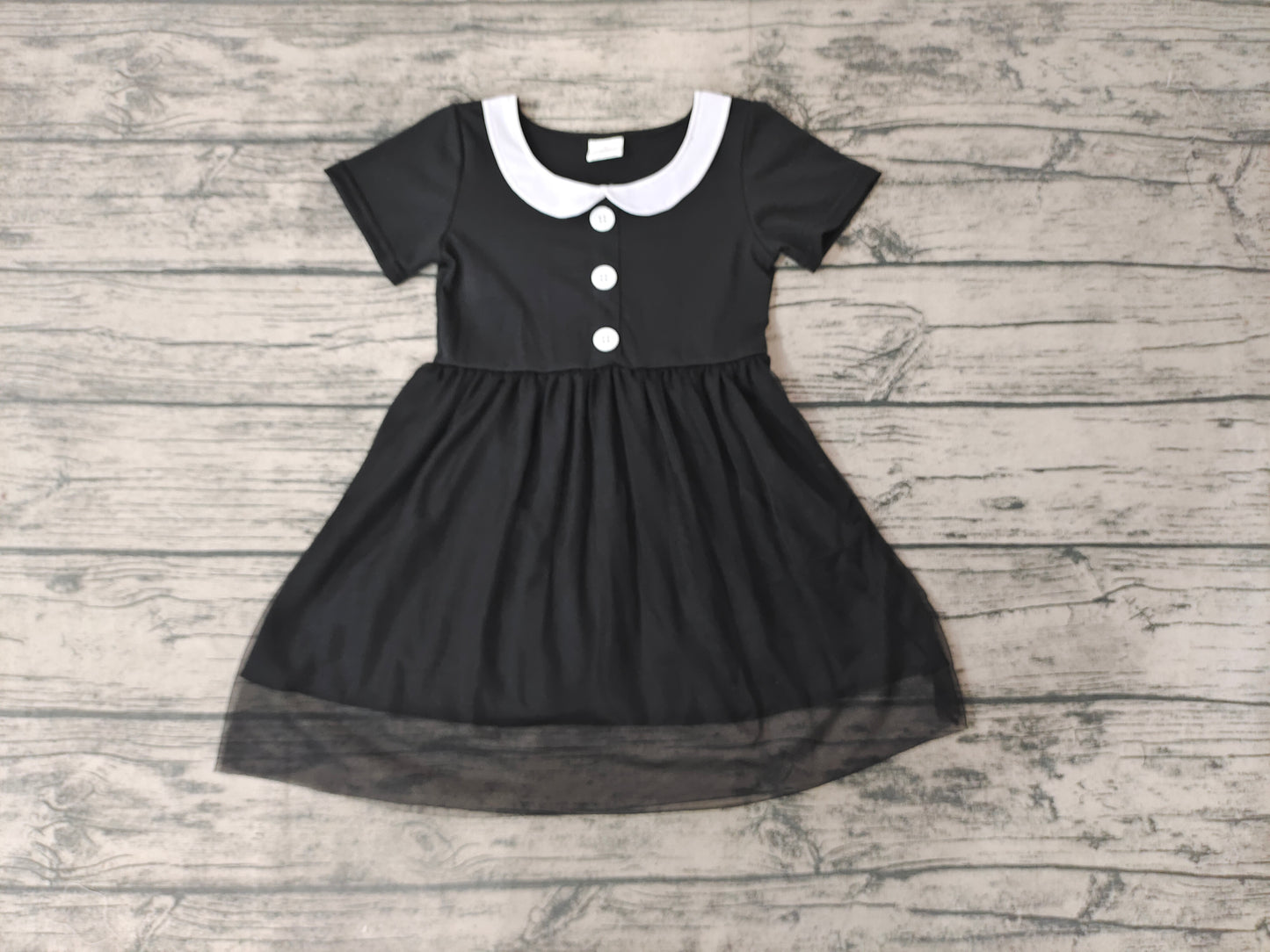 Girls black short sleeve dress