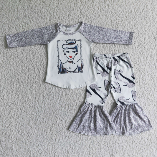 6 A33-11 Cinderella Long Sleeve Flared Pants Set