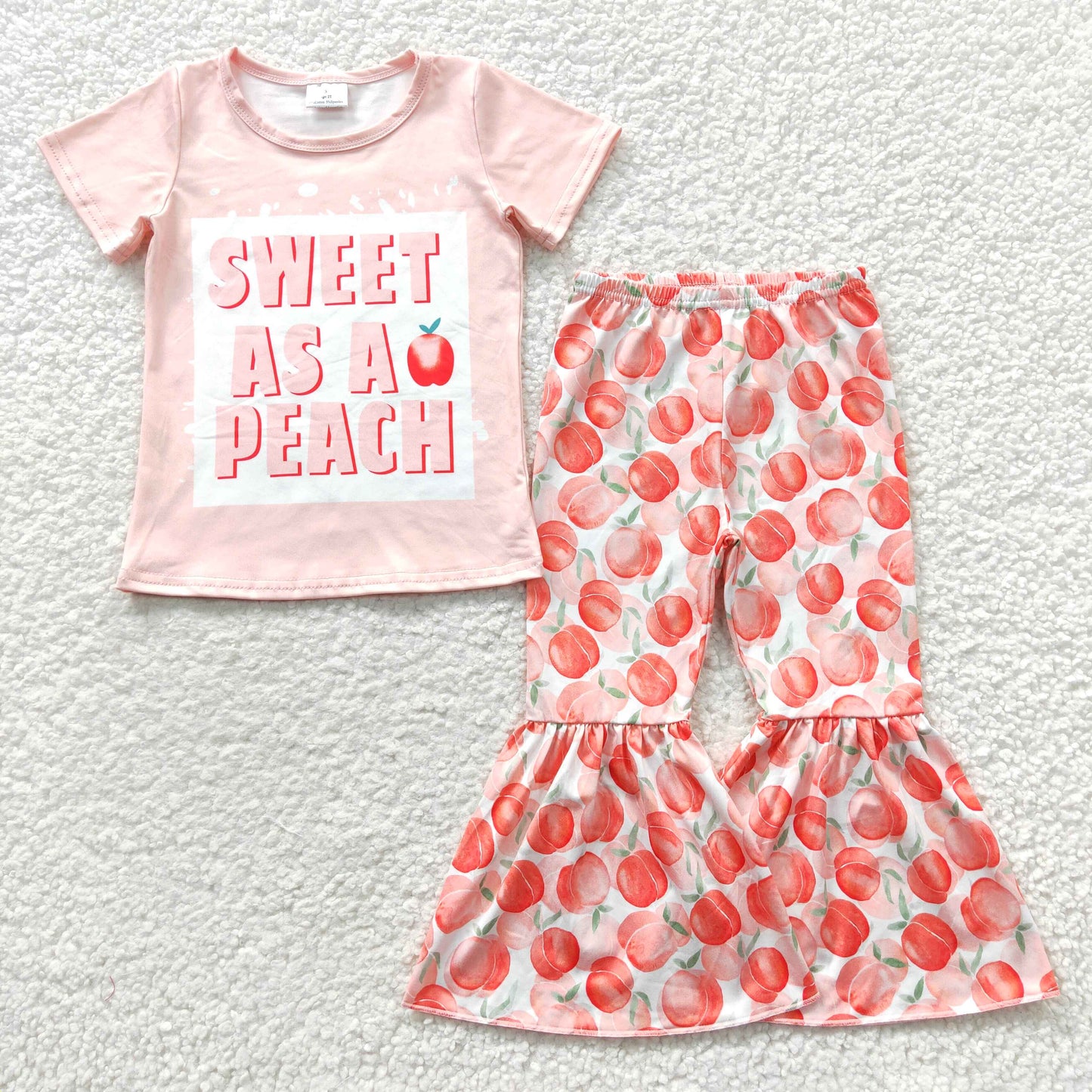 GSPO0569 SWEET peach pink short-sleeved trouser suit +（headwear  $1）