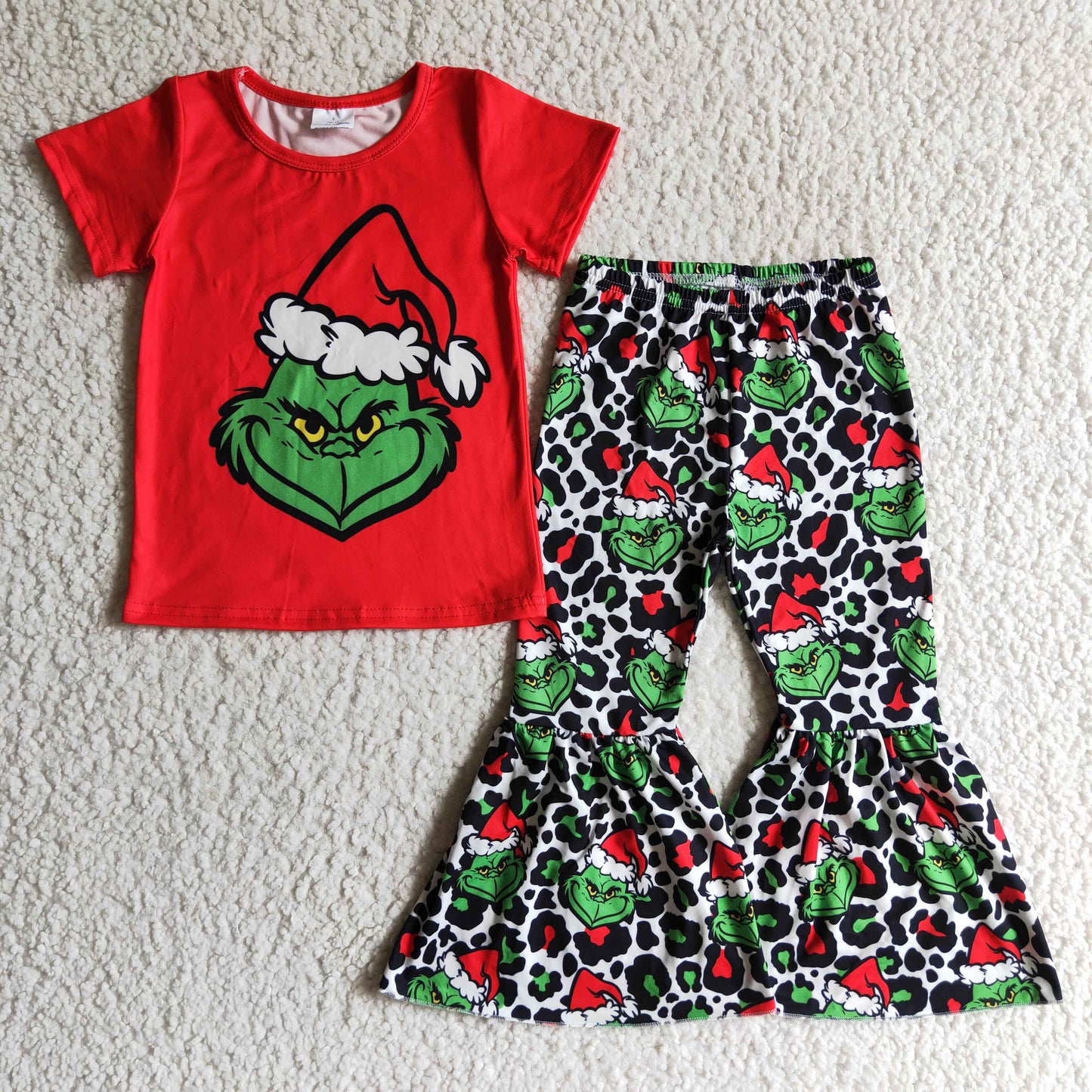 Cute Clothes GSPO0162 Girls Christmas outfit short sleeve long pants set