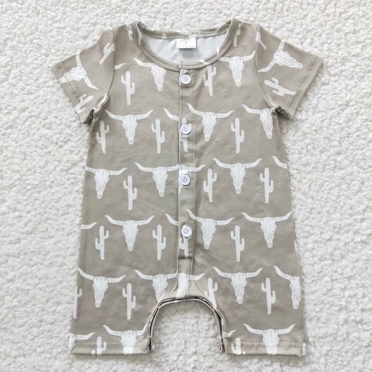 SR0258 Bullhead green short-sleeved jumpsuit