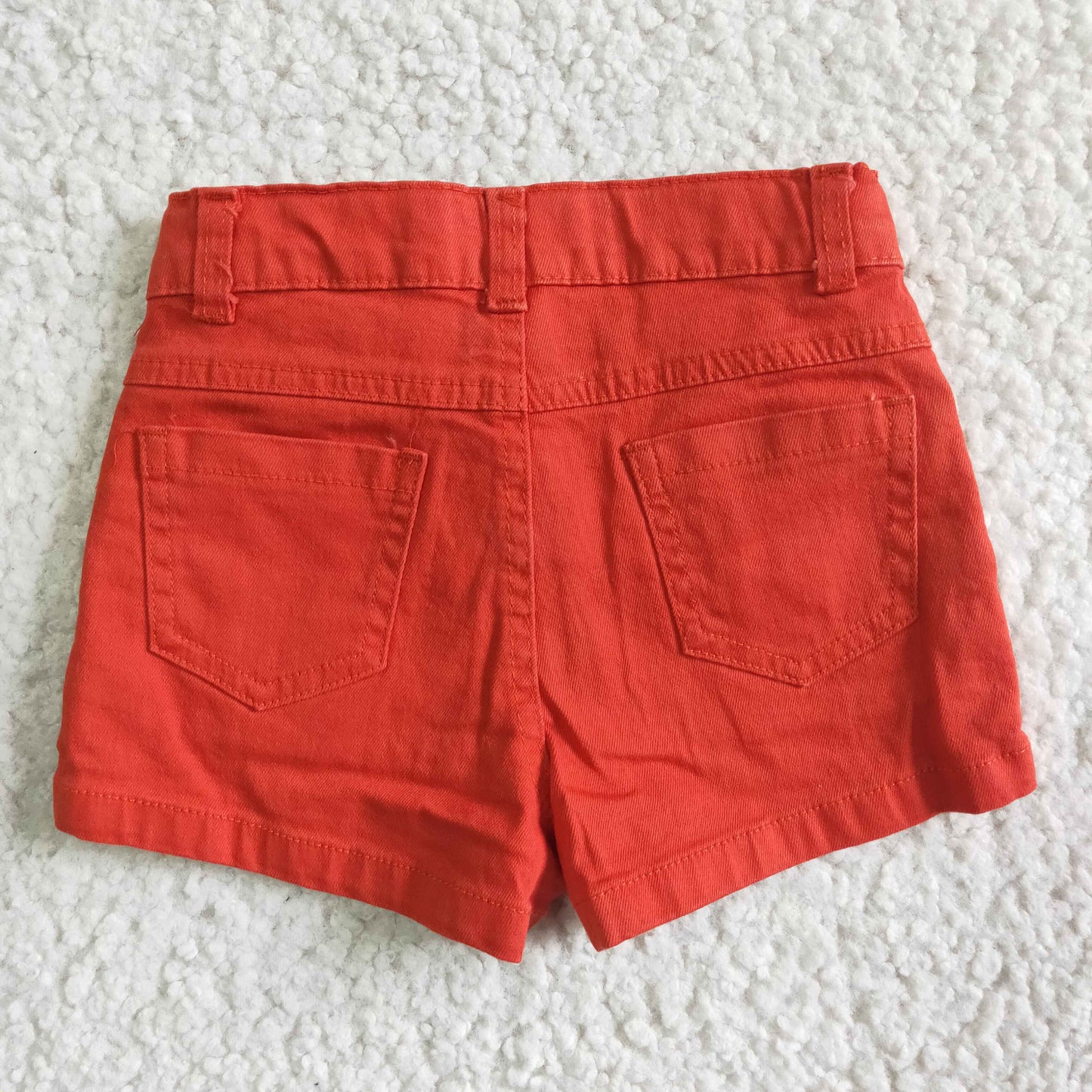 ORANGE COLOR DENIM SHORTS