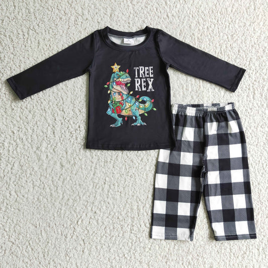 BLP0106 boys long sleeve long pants outfit dinosaur print
