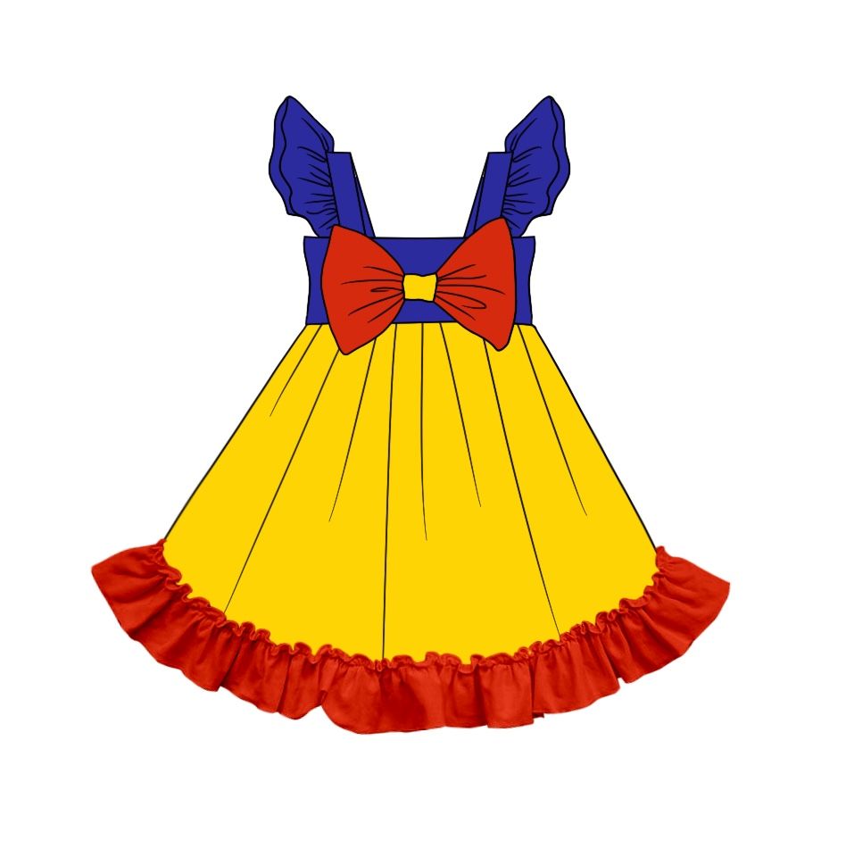 Snow White Bow Flying Sleeve Dress