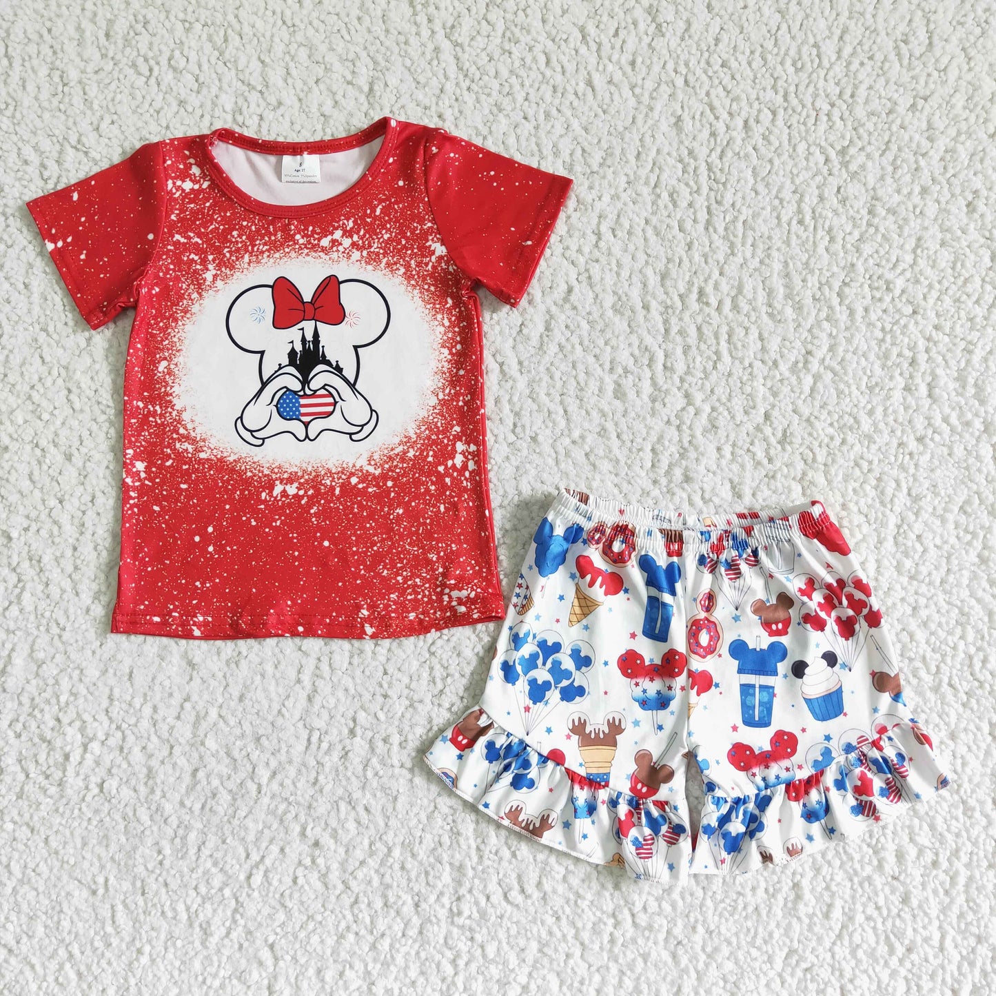 RED TOP WITH SHORTS OUTFITS