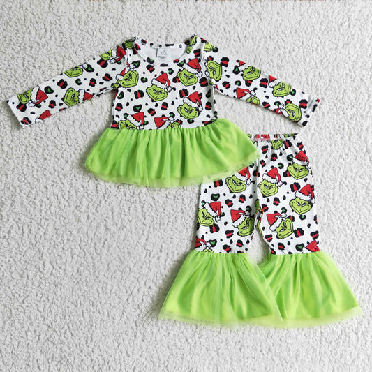 GLP0301 Girls Outfit Print Trousers Christmas Boutique Set