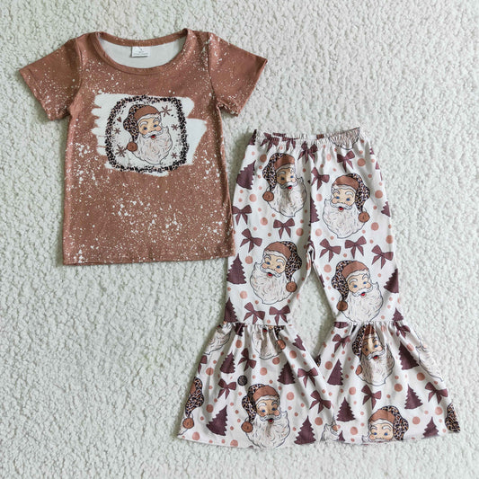 GSPO0181 girls christmas outfit short sleeve and long pant