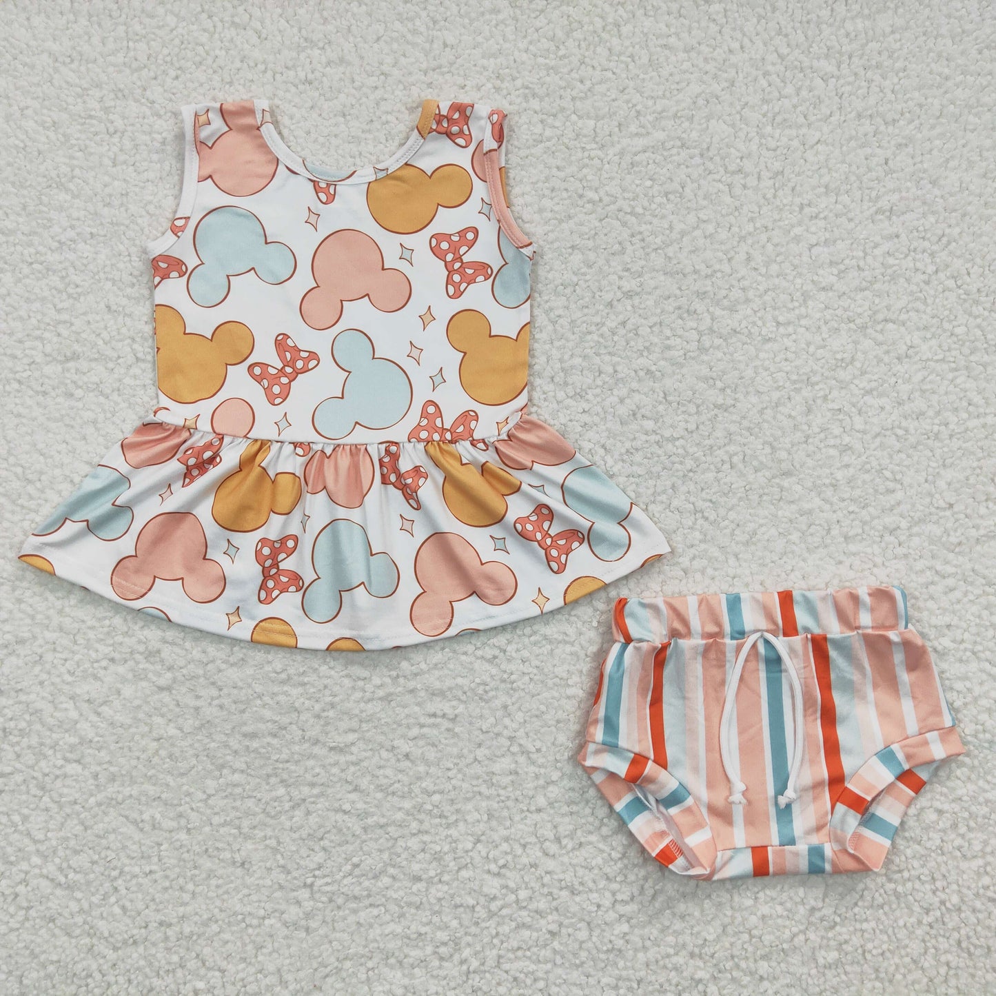 Cute Clothes GBO0083 Baby Girls Summer Stripe Bummie Sets