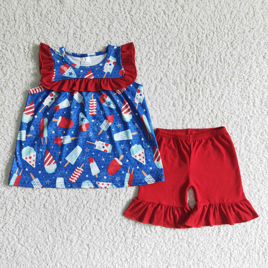 ice cream ice cream, red with shorts outfits