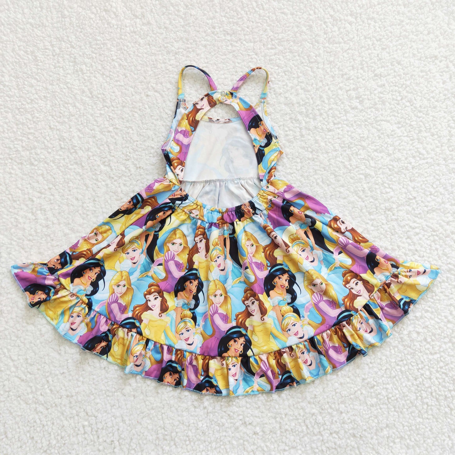 Cute Clothes GSD0282Baby Girls Colorful Strap Knee Length Dresses