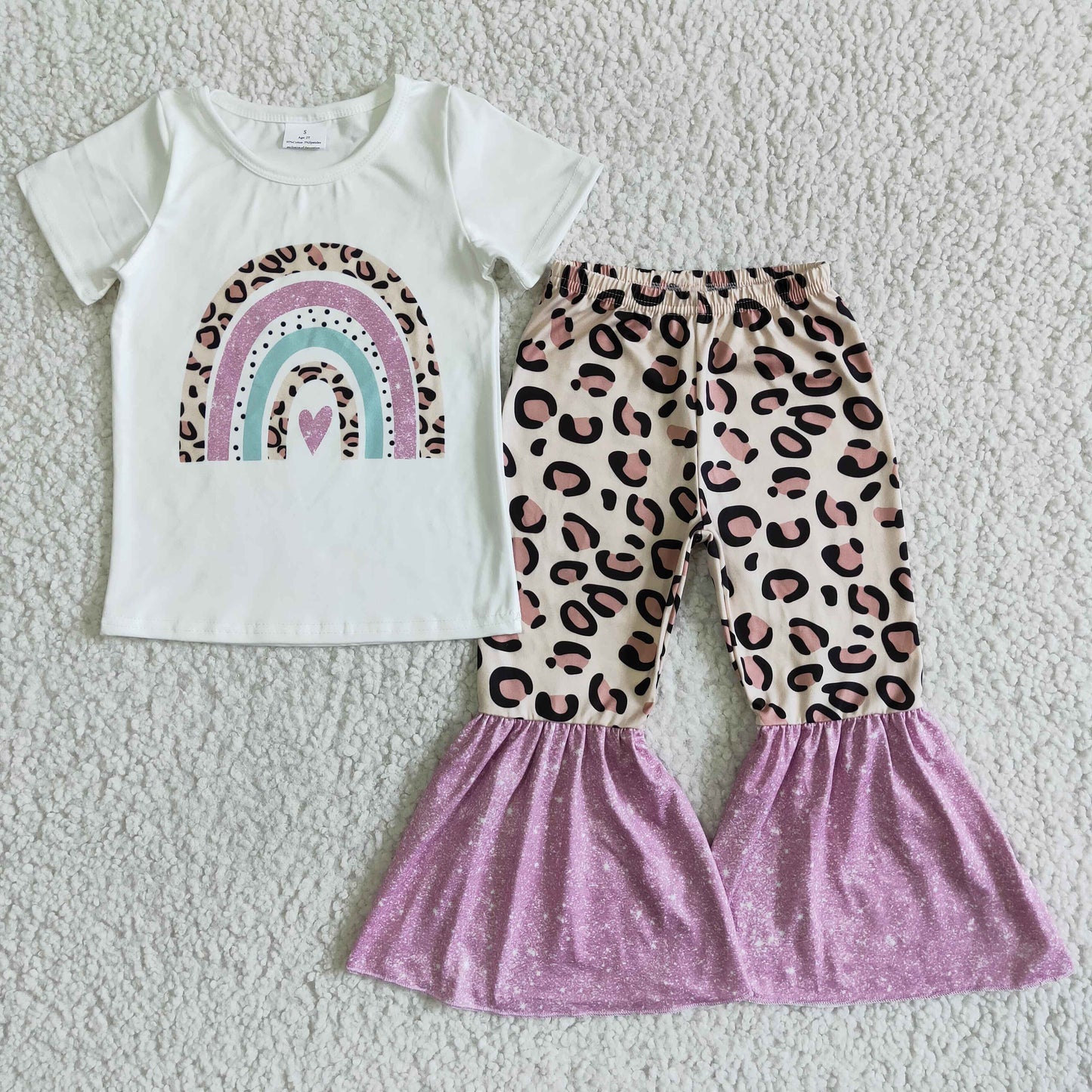 Rainbow white top with pants