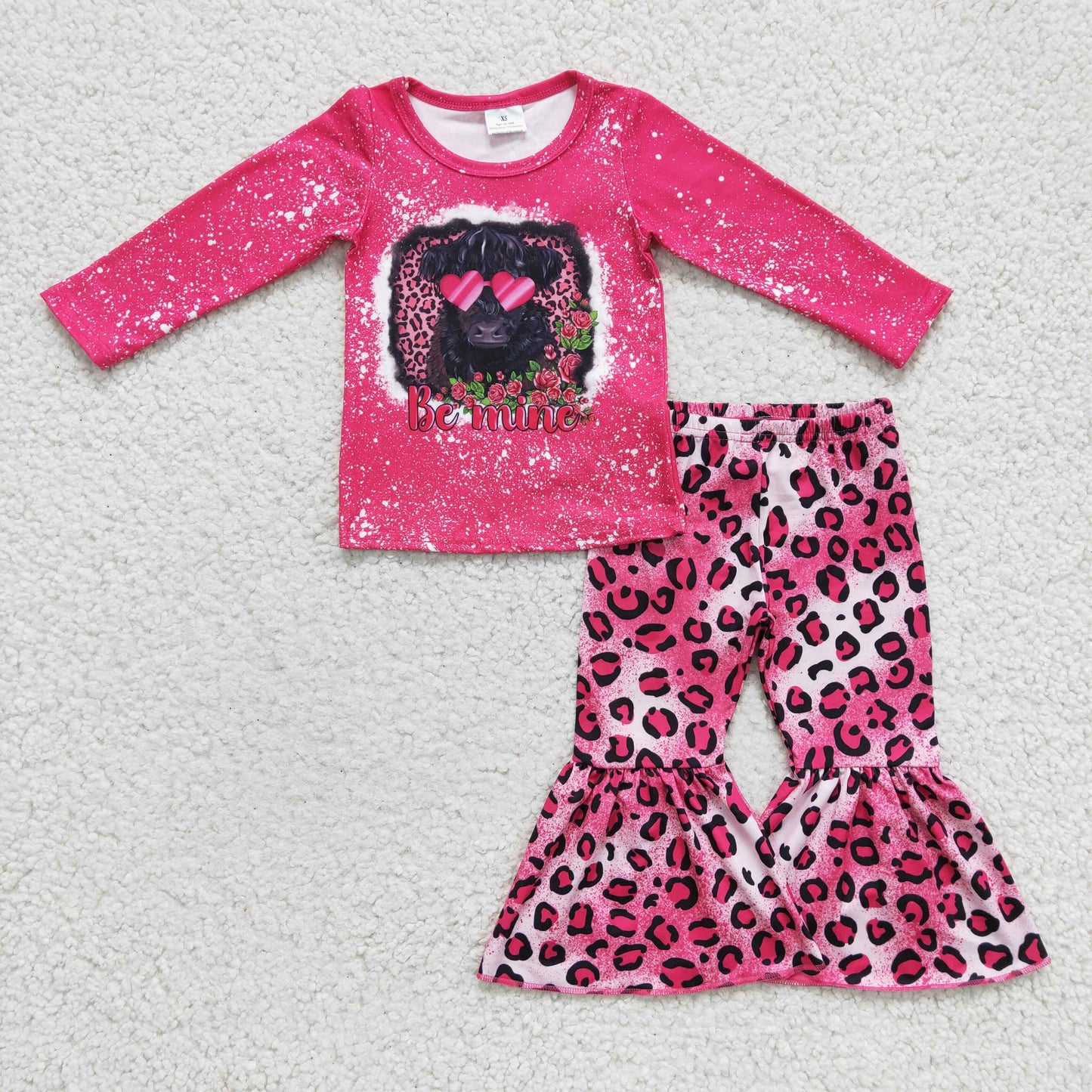 GLP0369  Valentine's Day Girls Clothing Long Sleeve Long Pants Cow Print