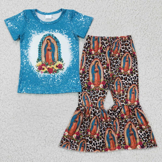 RTS NO MOQ（In Stock) GSPO0272 Kids Clothing Girls Short Sleeve Top And Long Pants