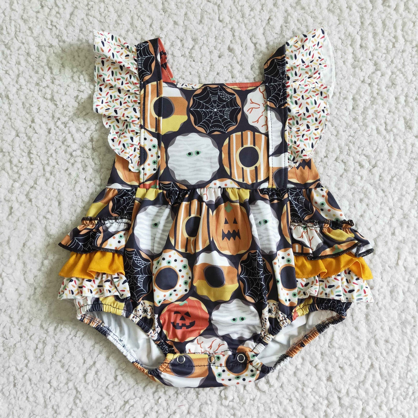 SR0079 Baby girl romper flying sleeve the latest design baby girl romper western style wholesale no moq  American baby clothes