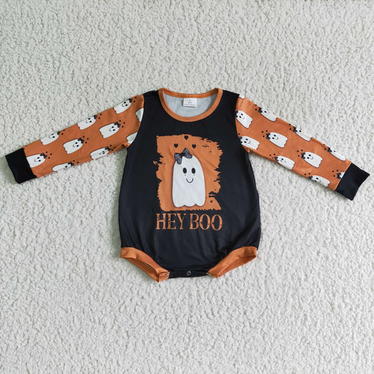 LR0136 baby halloween clothing cartoon print long sleeve bodysuit milk silk baby romper