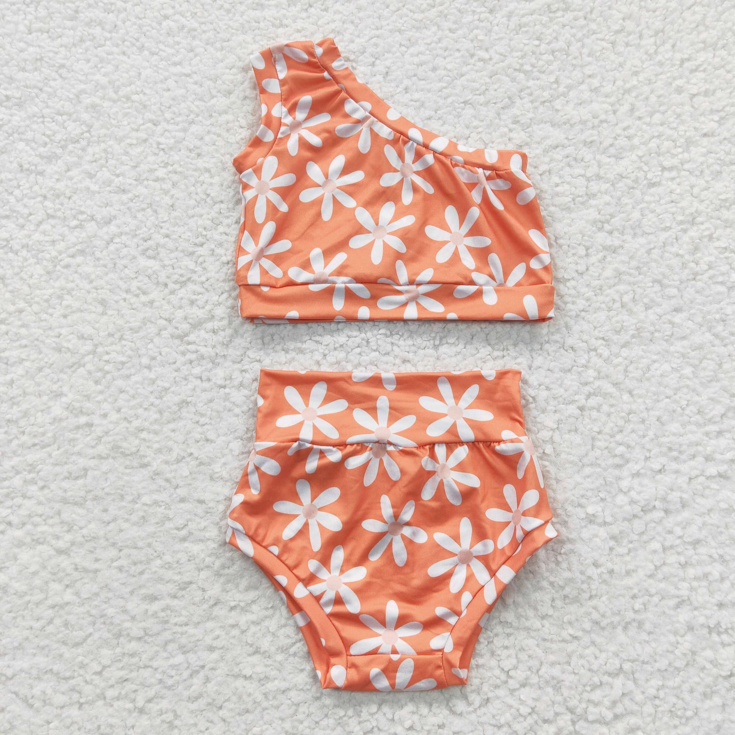 GBO0118 White Flowers Orange Single Sleeve Brief Set