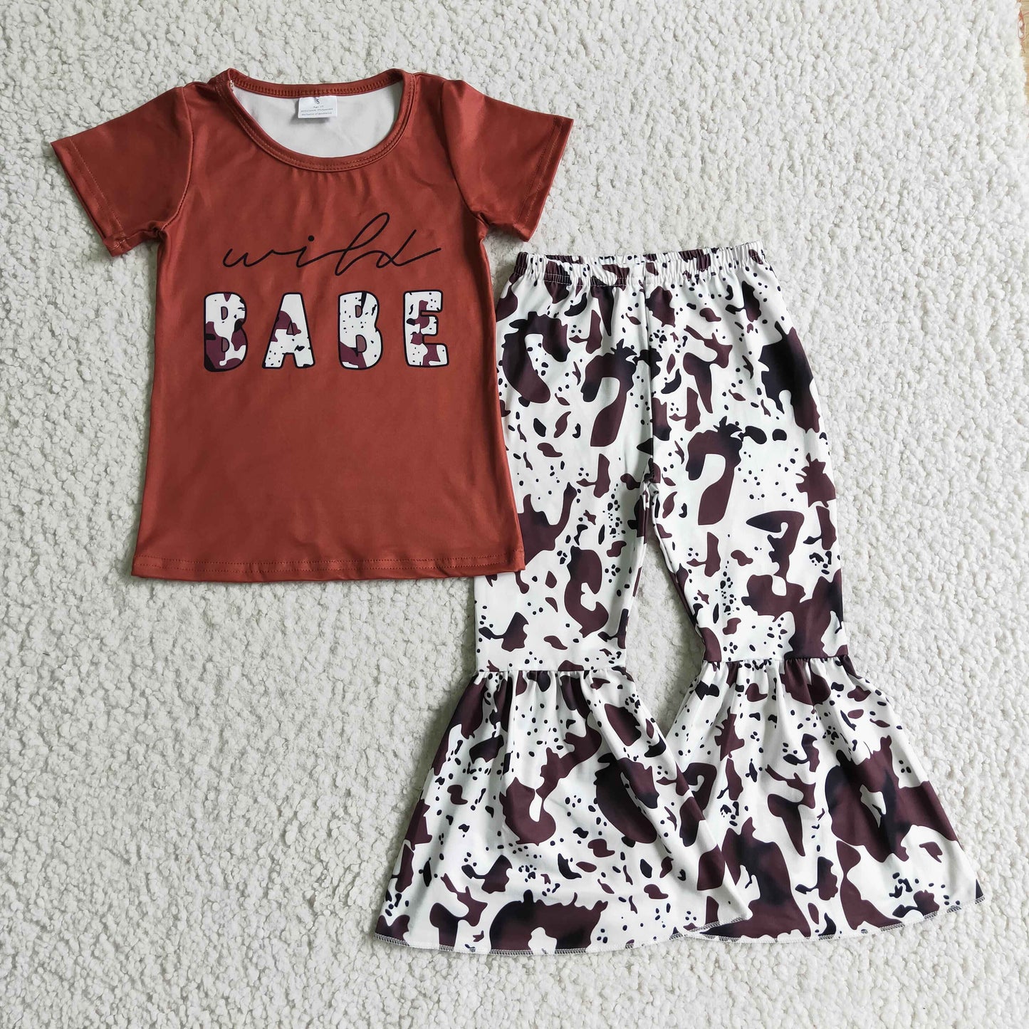 rts no moq GSPO0164 Kids Clothing Girls Short Sleeve Top And Long Pants