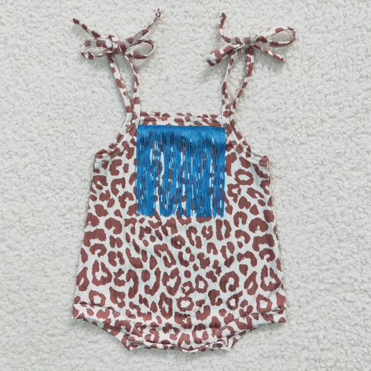 SR0288 Brown Leopard Blue Fringed Tank ROPMER