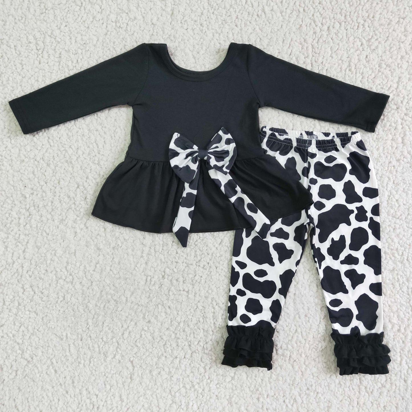 black top with cow pants outfits